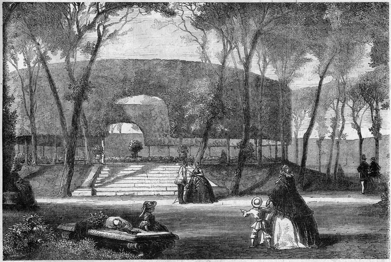 A Sceaux-i park tavasszal – gravírozás a „” Le Journal Illustrie”-be” alkotó: Unknown artist