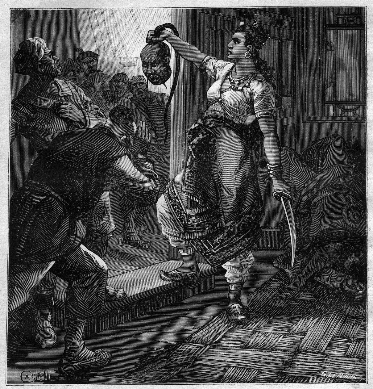 Tonkin kalóza – Illusztráció Pierre Mael (Charles Causse és Charles Vincent) regényéhez, amely a „Journal des voyages”-be vésve, 1884 alkotó: Unknown artist