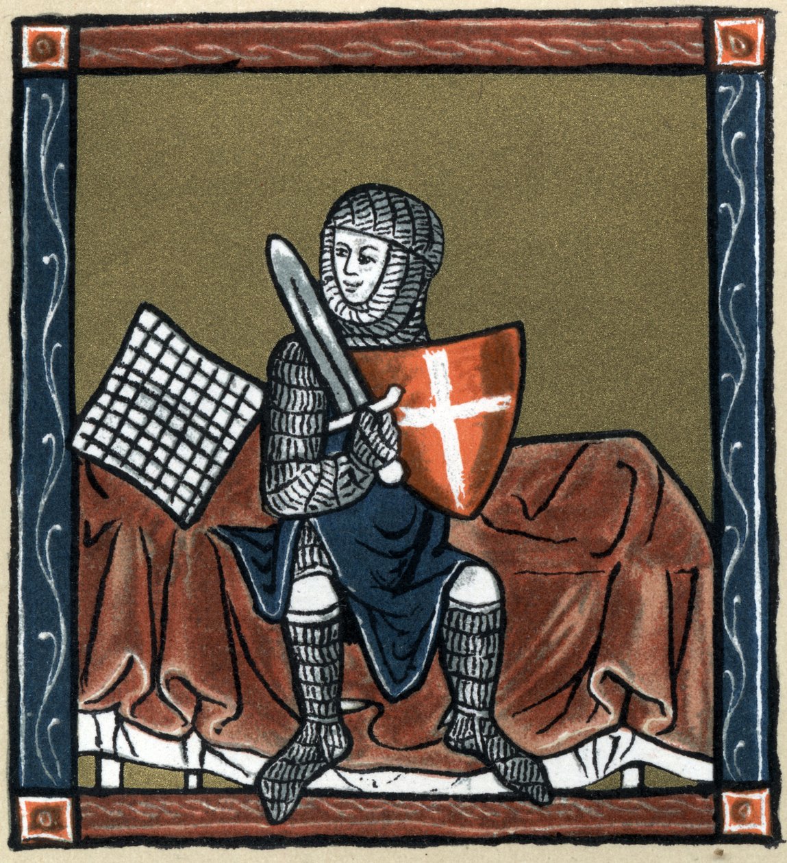 Arthurian legenda: Gauvain lovag a varázslatos ágyon. Hermann Suchier „A francia irodalom történetében”. alkotó: Unknown artist
