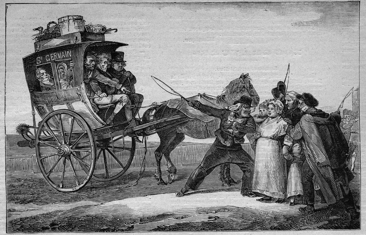 Les Omnibus de Paris a 19. században: Le Cuckoo - metszet 1892-ből alkotó: Unknown artist