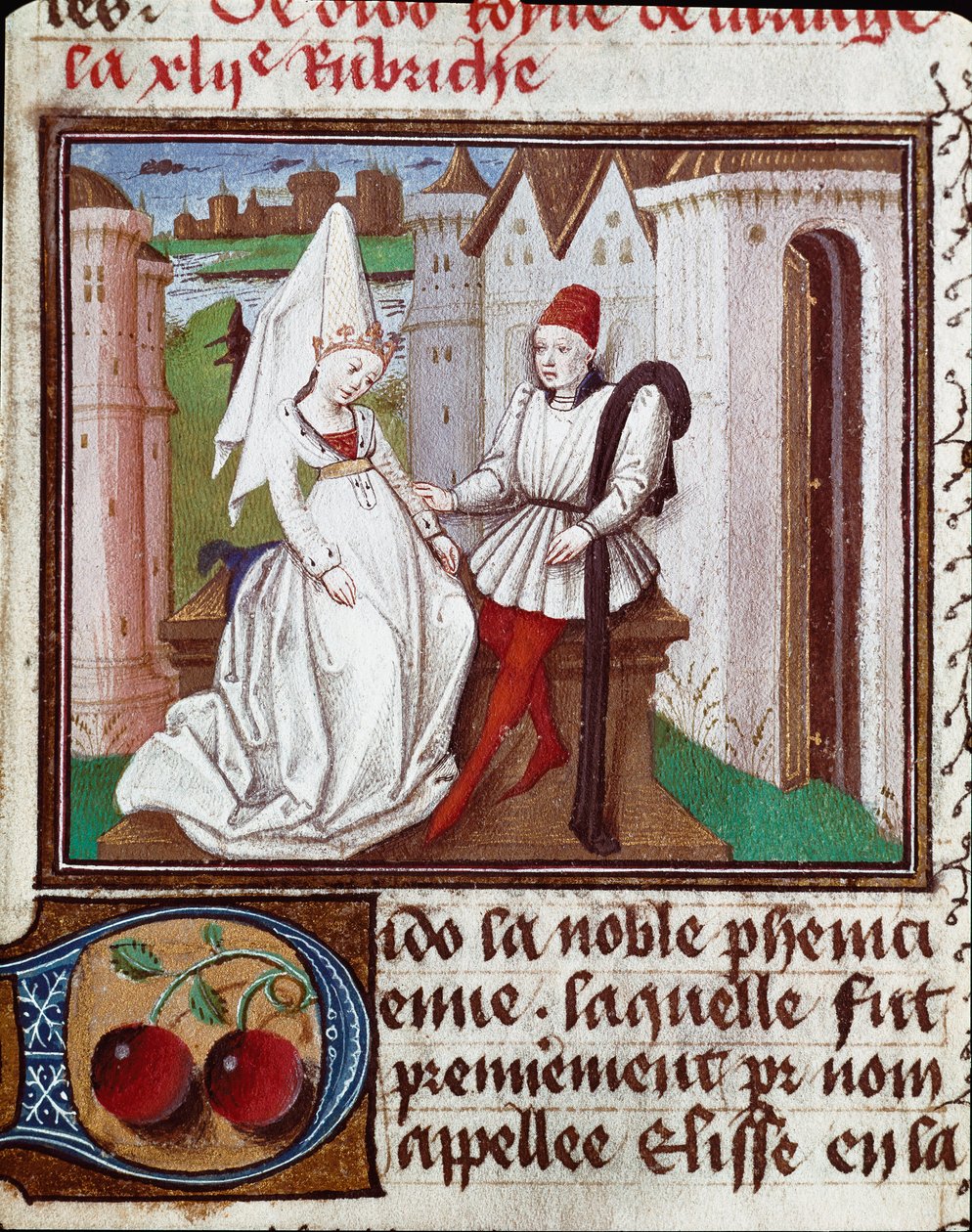 Les amours de Didon, a Carthage és az Enee Miniature alapítója Giovanni Boccaccio dit Jean Boccace (1313-1375) „A fény és nemes nők könyvéből” alkotó: Unknown artist