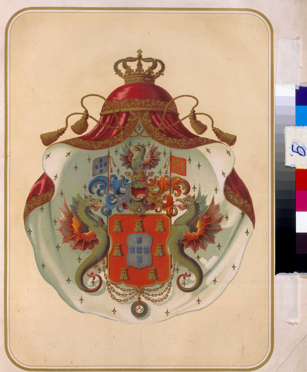 A mecklenburgi nagypáholy (Németország) szabadkőműveseinek címere. (A mecklenburgi szabadkőművesek nagypáholyának címere). 1819-ben alapított tartományi nagypáholy. Névtelen mű, litográfia. Orosz Állami Könyvtár, Moszkva. alkotó: Unknown artist