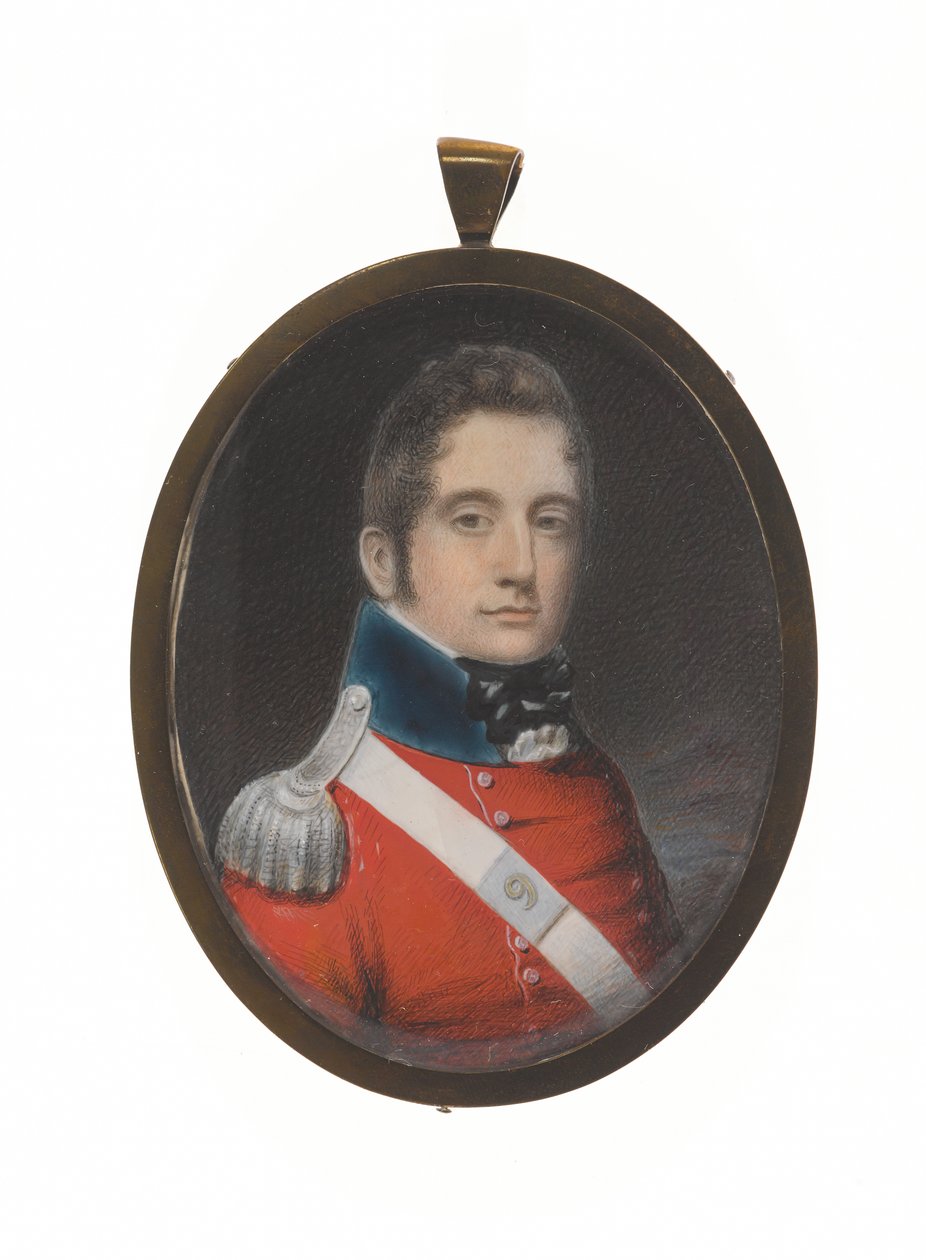 Charles Augustus Elderton hadnagy (1789-1841), 9. Madras bennszülött gyalogság, 1811. február 25. (miniatűr elefántcsonton) alkotó: Unknown artist