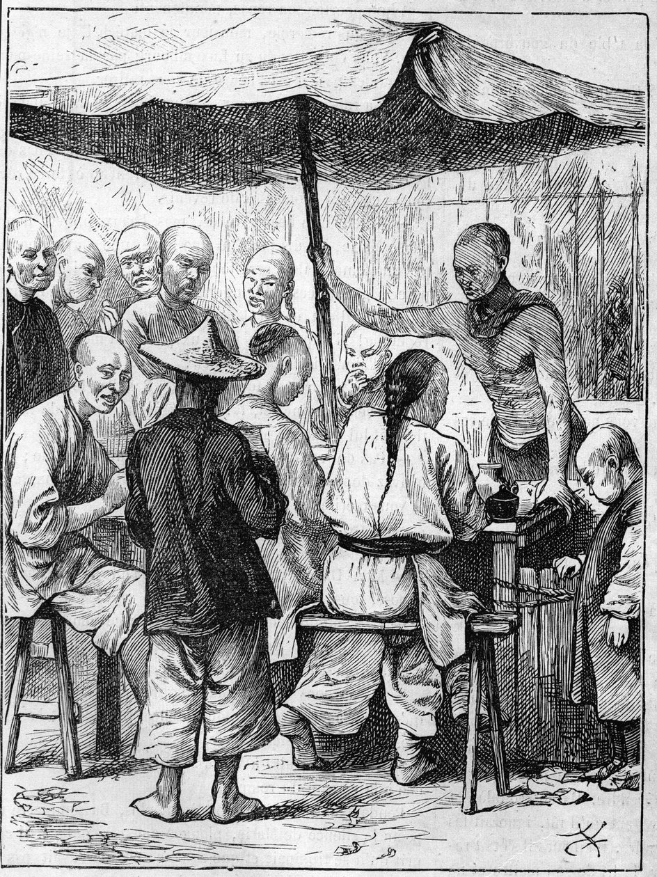 Élet Kínában a 19. században: szabadtéri vendéglátás. alkotó: Unknown artist