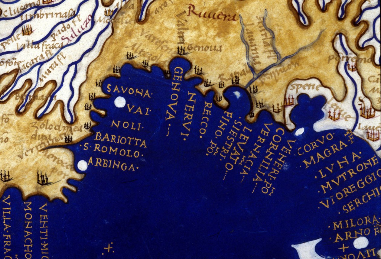 Liguria. Atlasz kézirat a 15. századi Berlinghieri-ből. alkotó: Unknown artist
