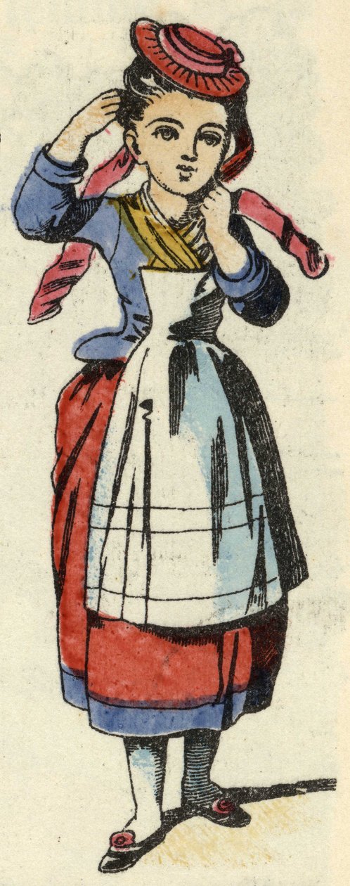 Piroska. Illusztráció Charles Perrault „A Piroska” című meséjéről alkotó: Unknown artist