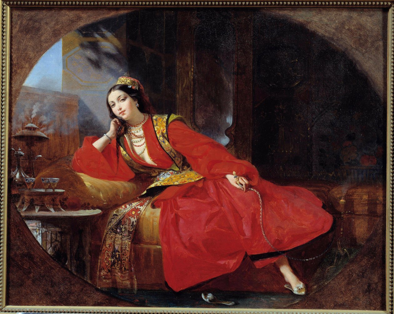 Az odaliszk piros színben Anonymous festmény. 19. századi Avignon, Musee Calvet alkotó: Unknown artist