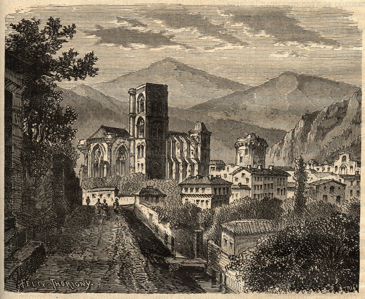 Lodeve - Herault - Franciaország - "" PATRIE" metszet" - PECTUREQUIREQUE FRANCIAORSZÁG LEÍRÁSA 6 KÖTETÉSBEN LUCIEN HUARD - 19. század vége alkotó: Unknown artist