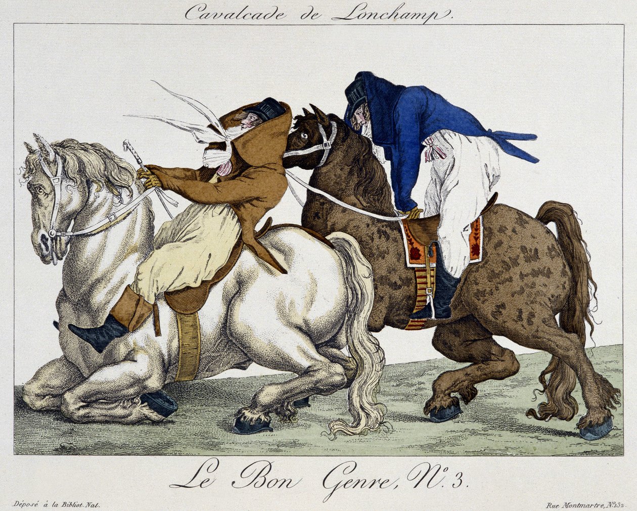 Longchamps Cavalcade - karikatúra, deb. 19. század alkotó: Unknown artist