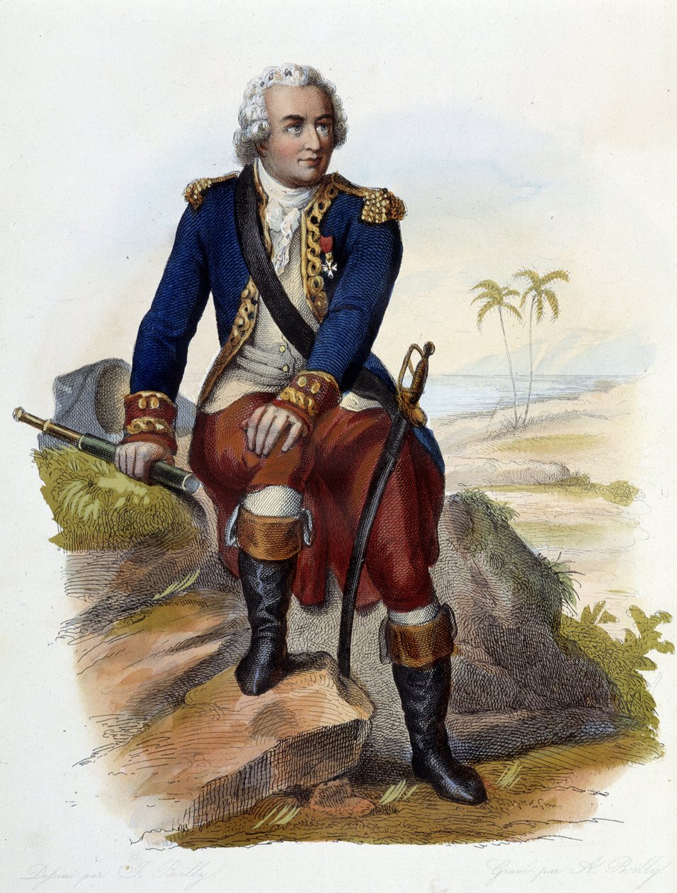 Louis Antoine, Bougainville grófja (1729-1811), francia navigátor - in Le Plutarque francais, szerk. Mennechet alkotó: Unknown artist