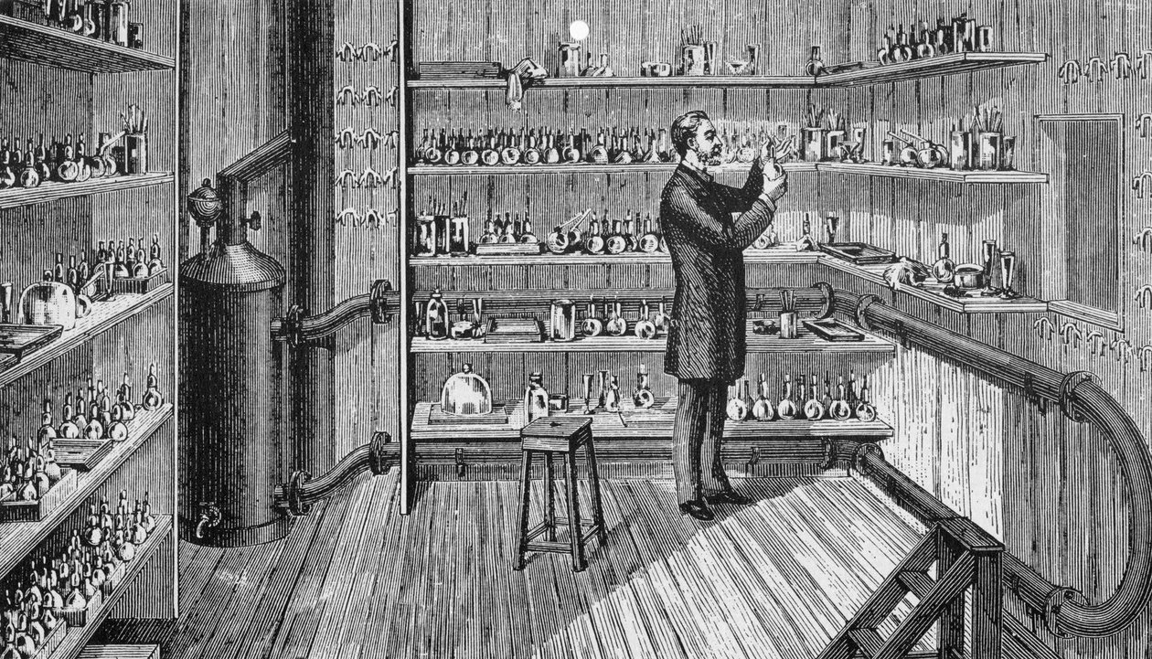 Louis Pasteur (1822-1895), francia kémikus és biológus, 1883-ban a párizsi Ecole Normale-ben. alkotó: Unknown artist