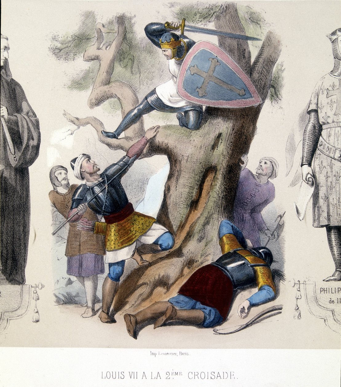 VII. Lajos ifjú (1120/1180), Capetiens irányítja a 2. keresztes hadjárat során (1147/1149). alkotó: Unknown artist