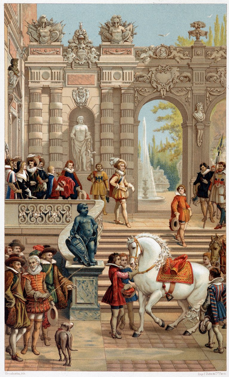 XIII. Lajos az udvarban, 13 évesen - "" 17. században - Intézmények: szokások és jelmezek, Franciaország 1590-1700" Paul Lacroix alkotó: Unknown artist