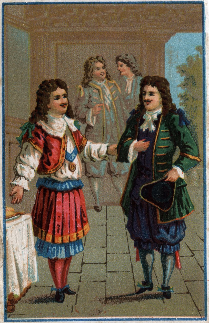 XIV. Lajos és Moliere”: XIV. Lajos király (1638-1715) és Keresztelő János Poquelin dit Moliere (1622-1673) alkotó: Unknown artist