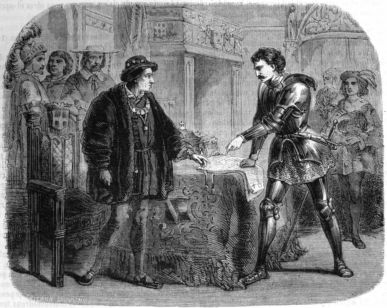 Lajos és Temeraire Károly Peronne-ban (Olaszország), 1468. október. alkotó: Unknown artist