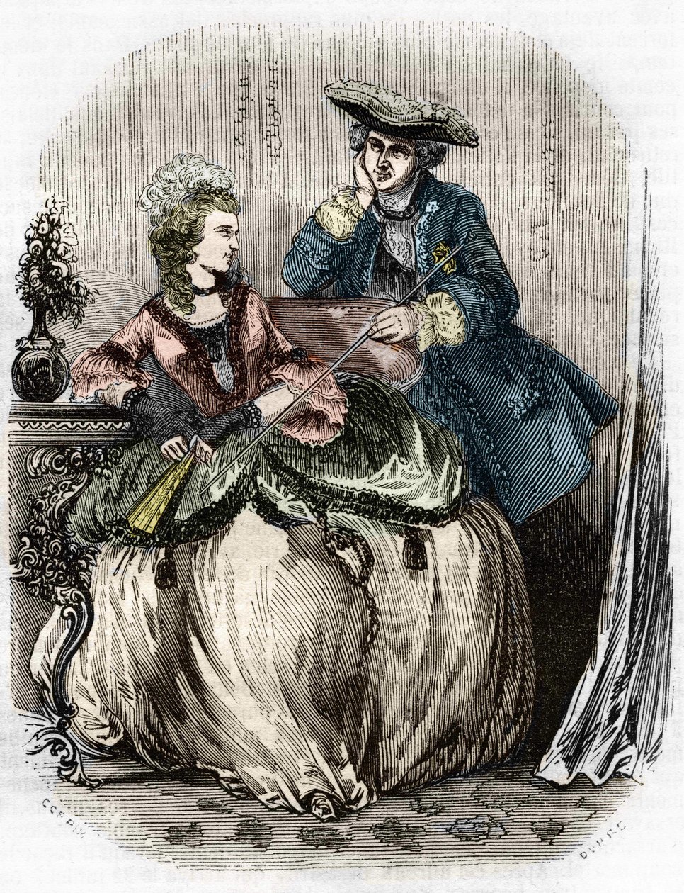 XV. Lajos és Madame de Pompadour, Jeanne Antoinette Poisson (1721-1764) (Marquise de Pompadour) – Franciaország történelmében, L.-P. Anquetil alkotó: Unknown artist
