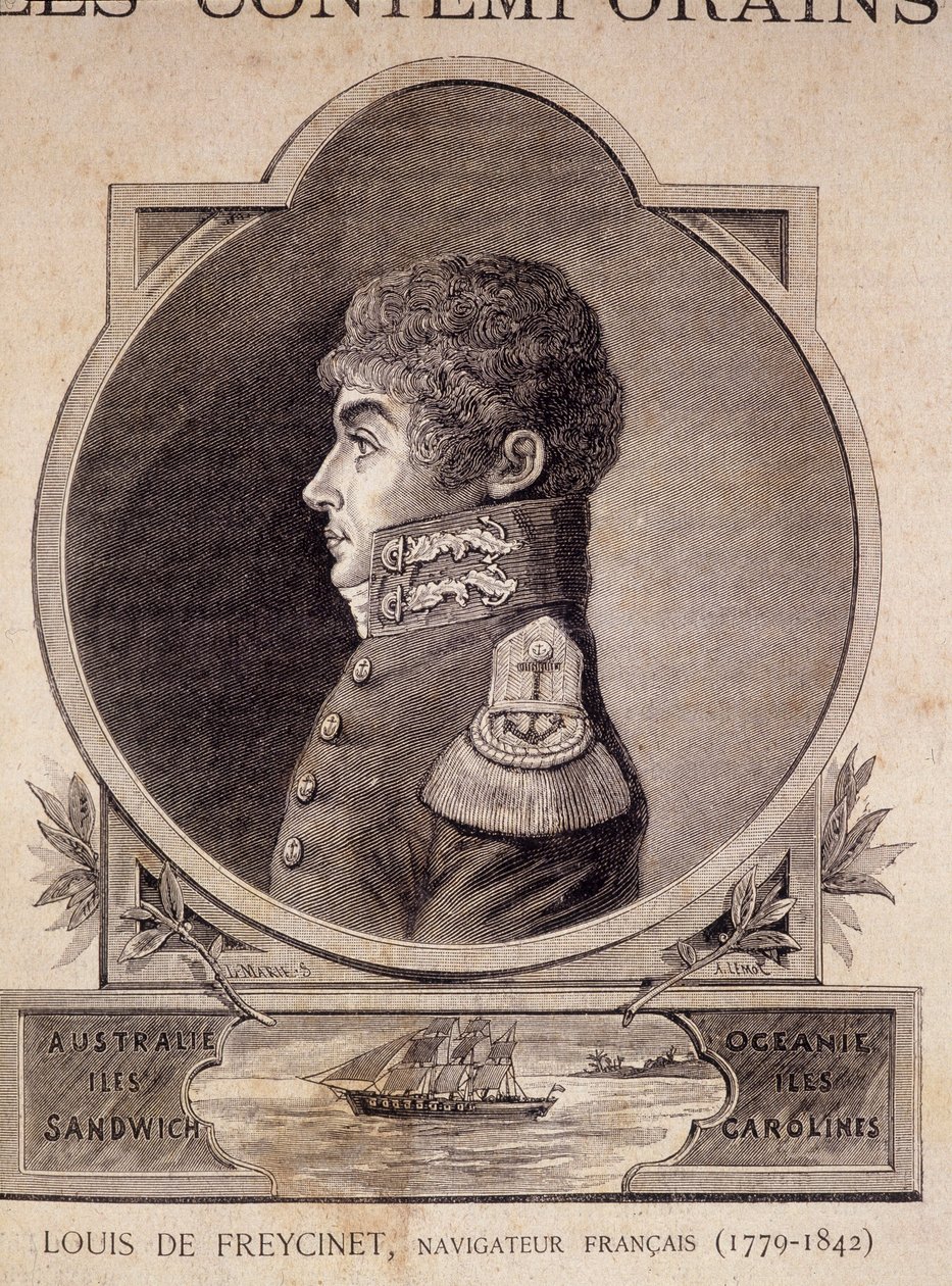 Louis de Freycinet, francia navigátor (1779-1842) – a „Les Contemporains” című művében, 19. század végén. alkotó: Unknown artist