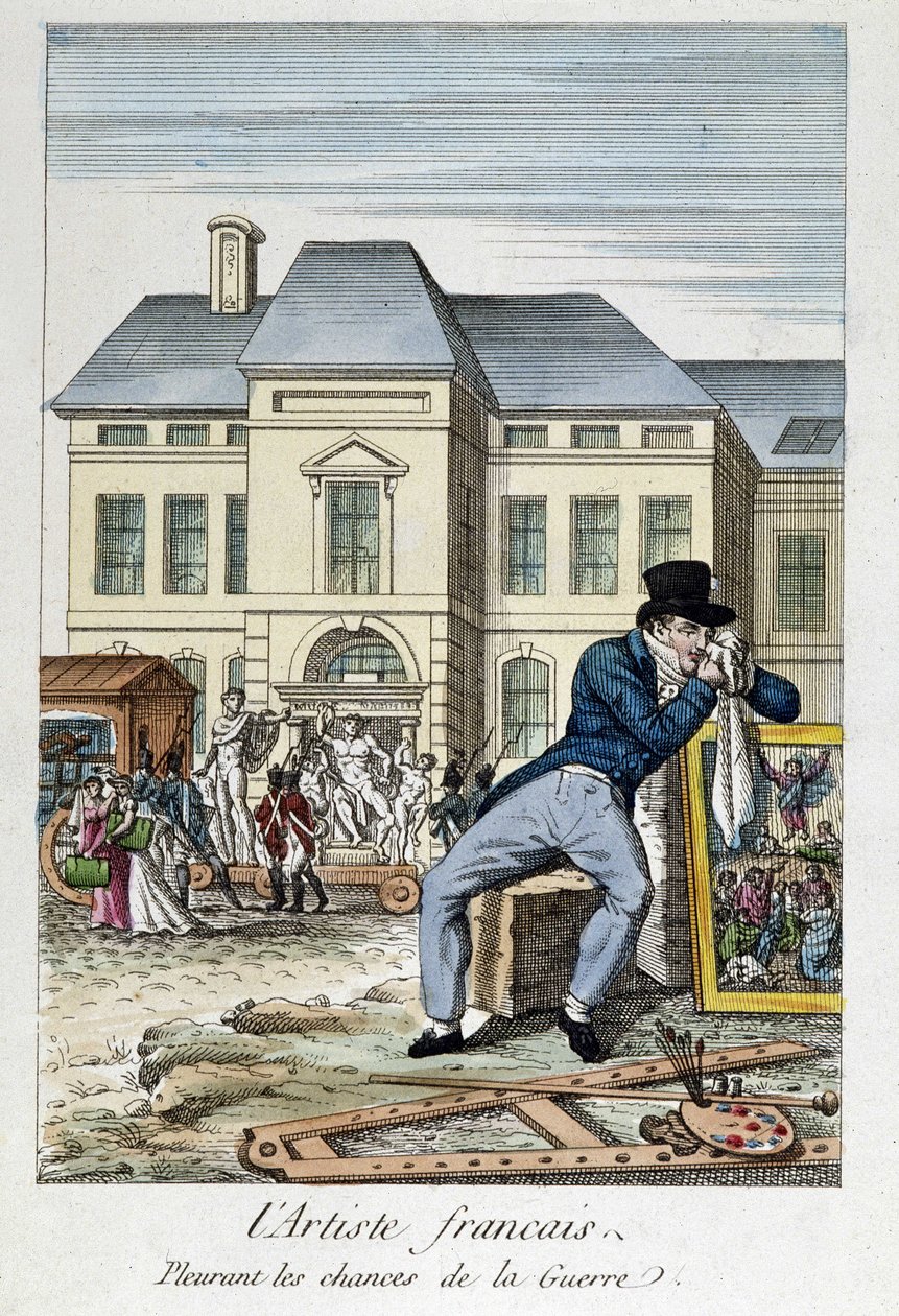 Louvre: A háború esélyeit gyászoló francia művész, metszet a XIX alkotó: Unknown artist