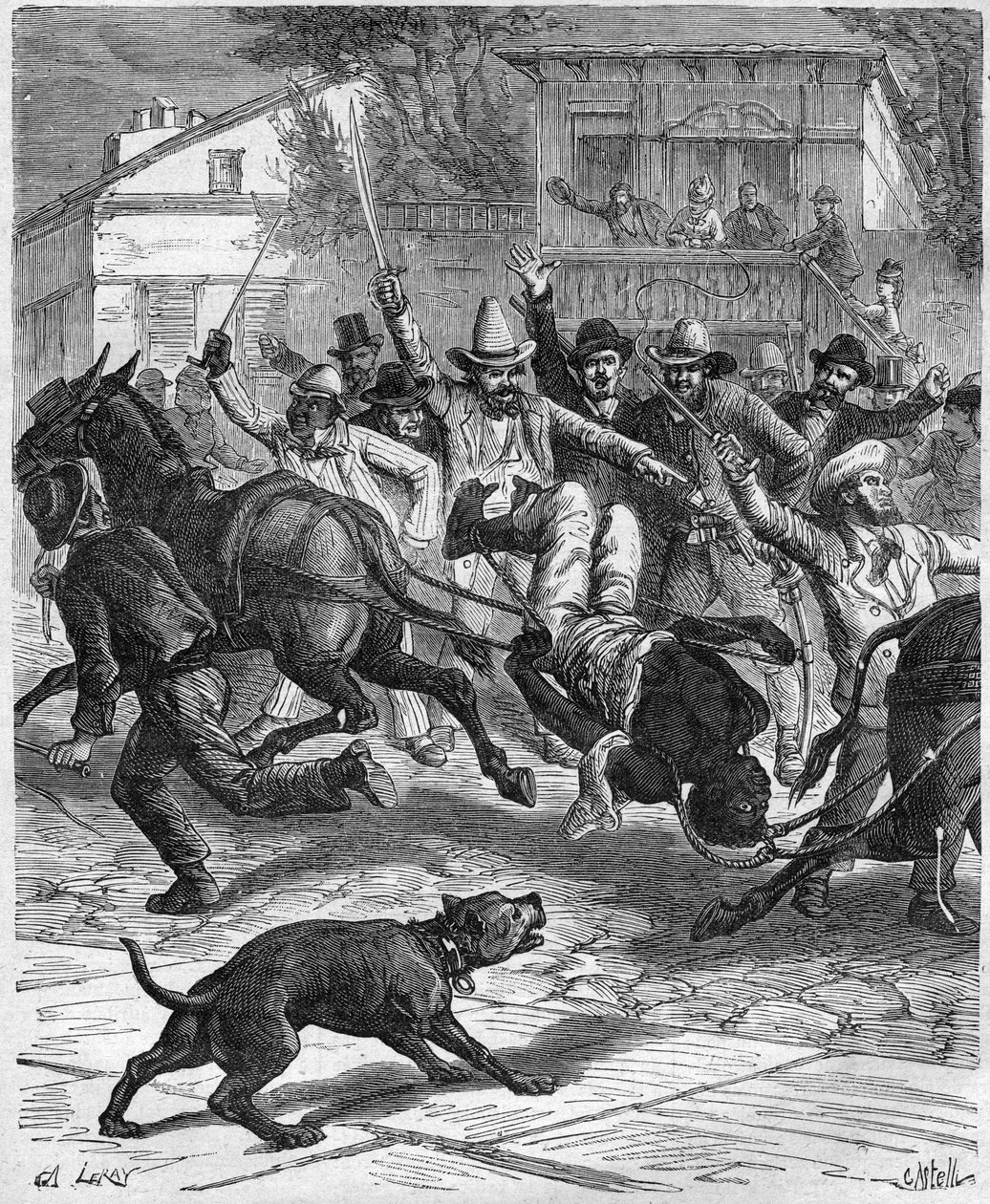 Borbély lincelése Osceolában 1887-ben – Borbély lincelése Osceola Missouriban, az Egyesült Államokban 1887-ben alkotó: Unknown artist