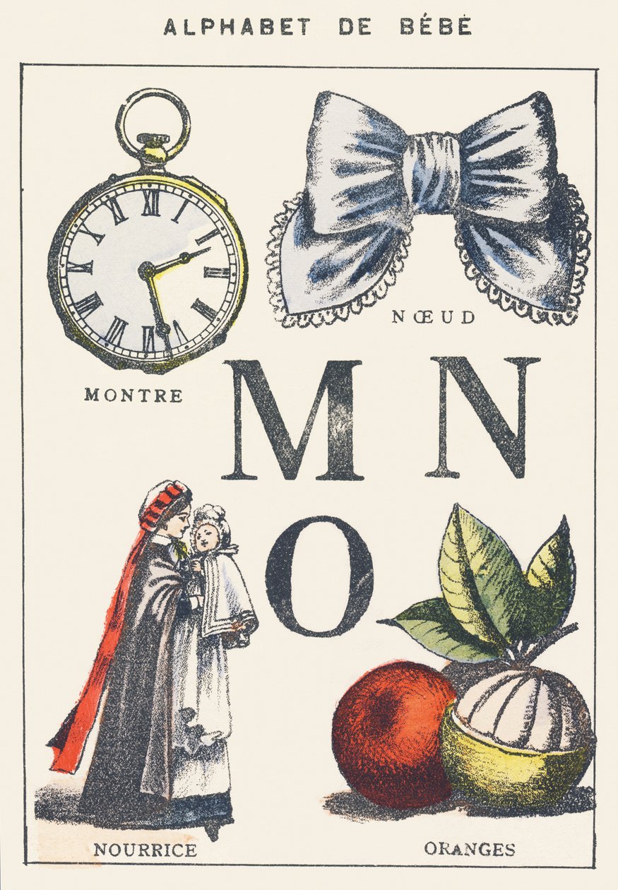 M N O: óra, csomó, nővér, narancs alkotó: Unknown artist