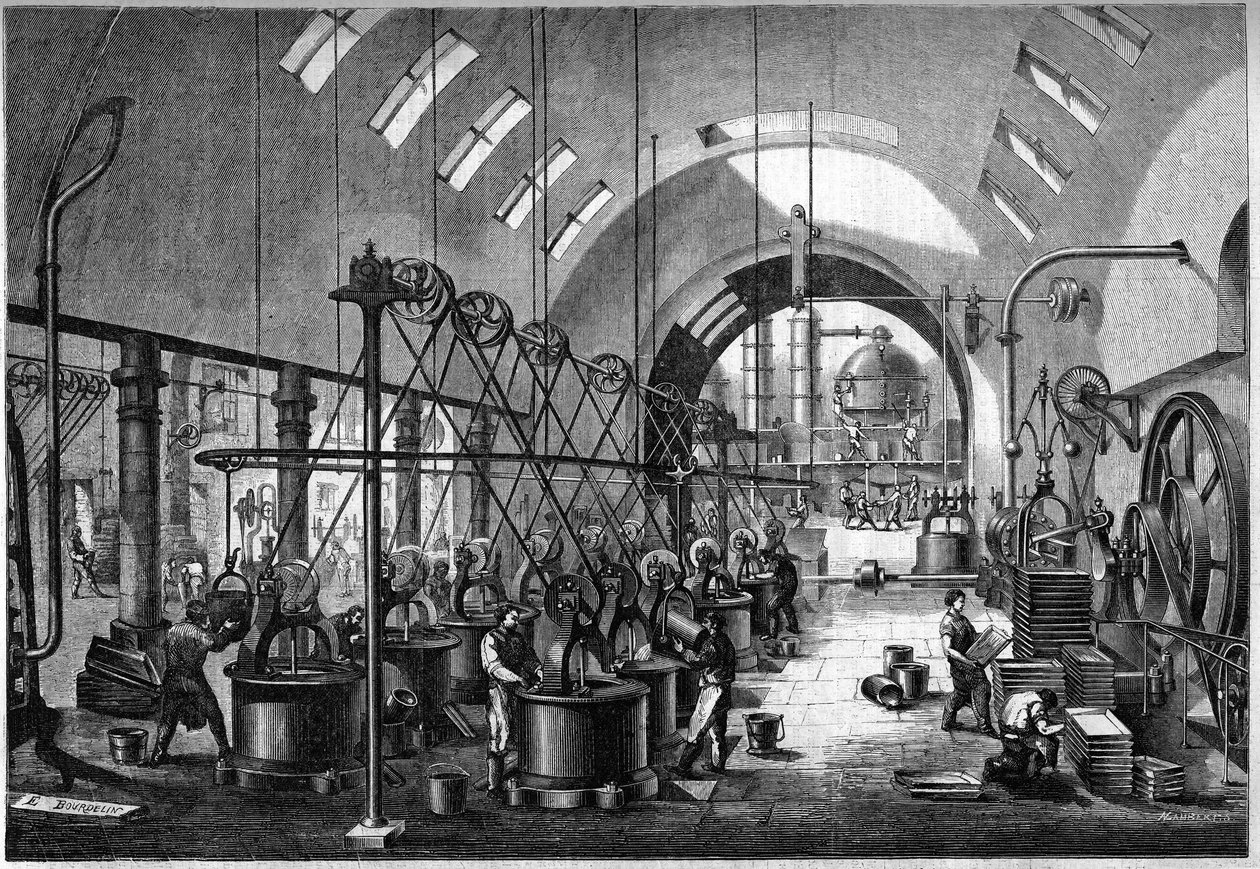 A Launay-i nagy cukorfinomító fő műhelyei, amely Mr. Cedard tulajdonában volt Nantes-ban 1864-ben. alkotó: Unknown artist