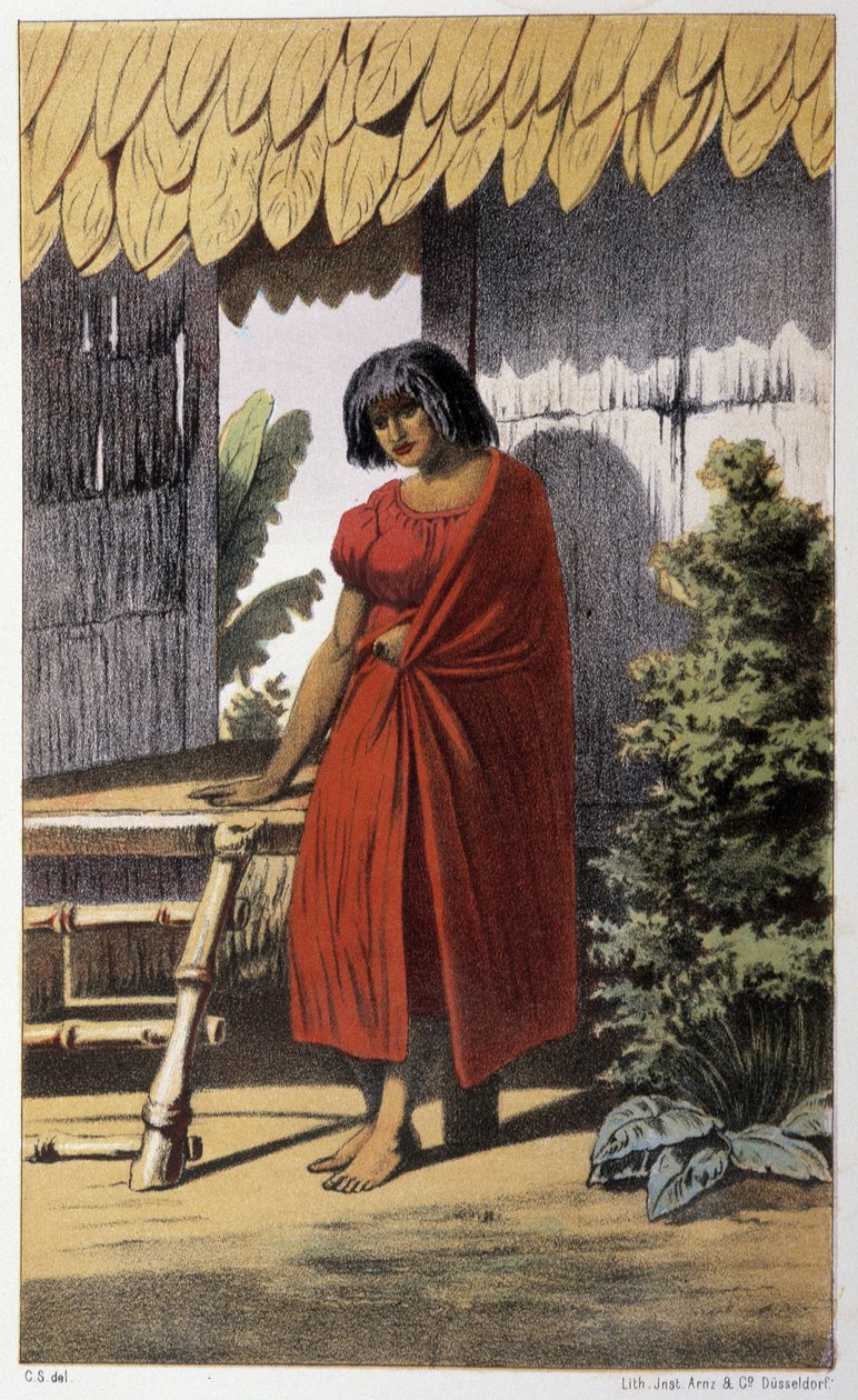 Maláj Qvinna (Óceánia) - a Skogman Carl Johan Alfred „” első svéd körülhajózásában” ”” Stockhlom, Adolf Bonnier alkotó: Unknown artist