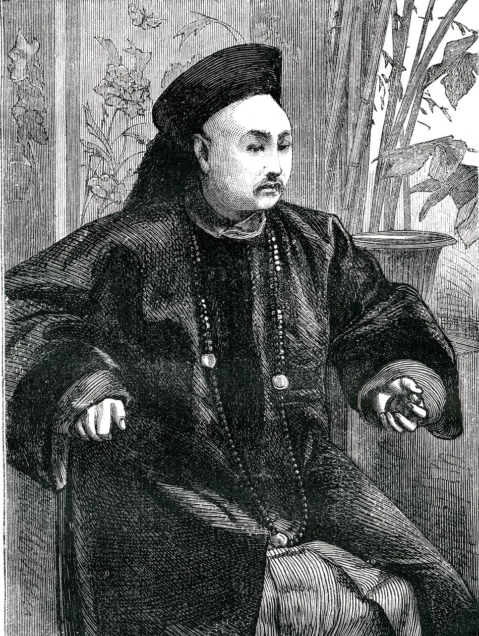 Mandarin Tchung Hao (Chung How), metszet 1868 alkotó: Unknown artist