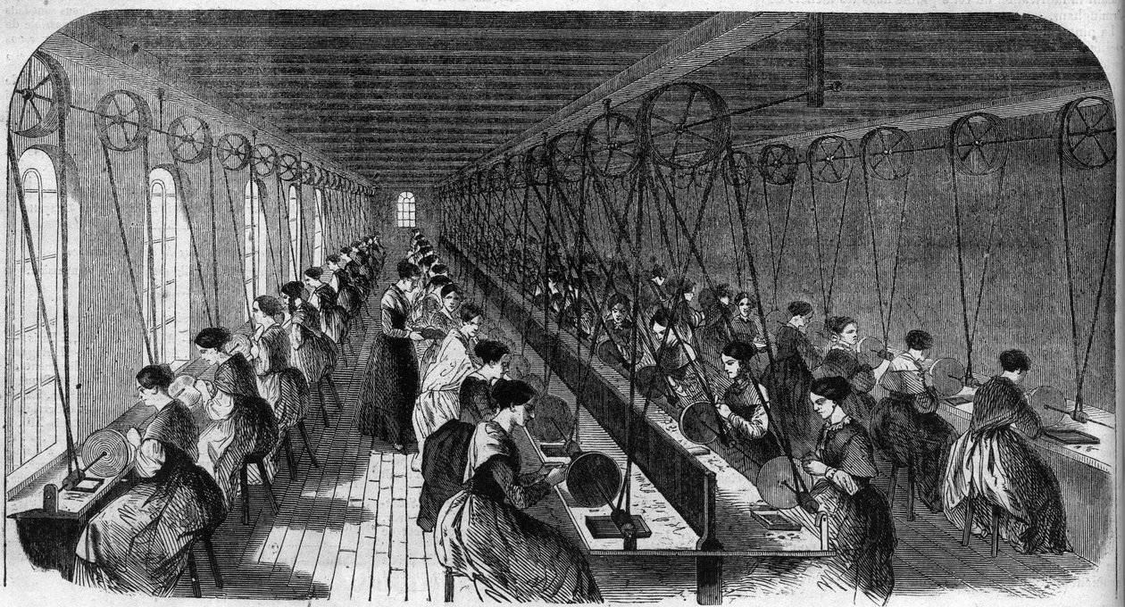 Cementtoll gyártása: dolgozók egy birminghami gyár nyomdaműhelyében In „” Le Journal Illustrous”” alkotó: Unknown artist