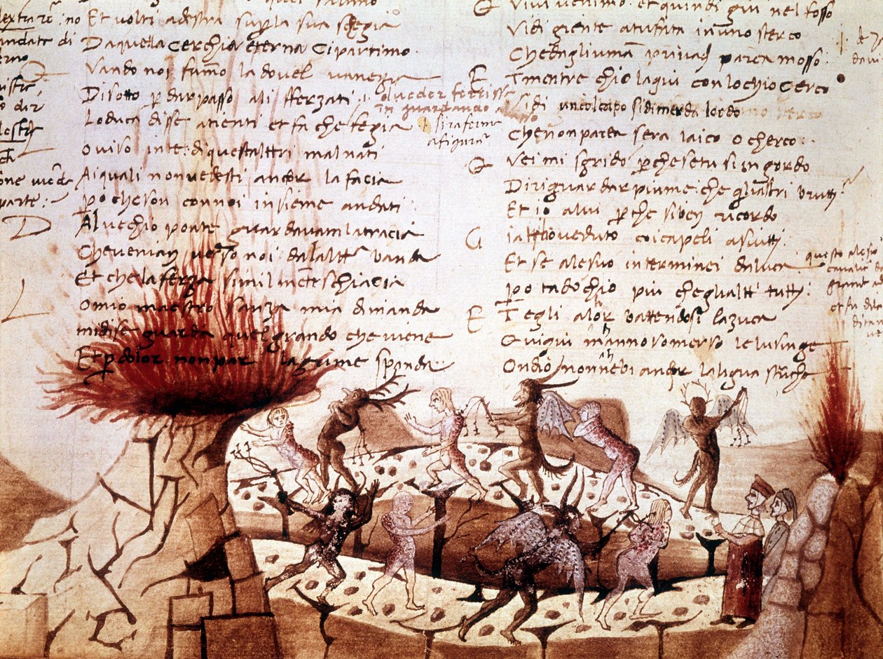Dante Alighieri „Isteni színjátékának” kézirata: Pokol alkotó: Unknown artist