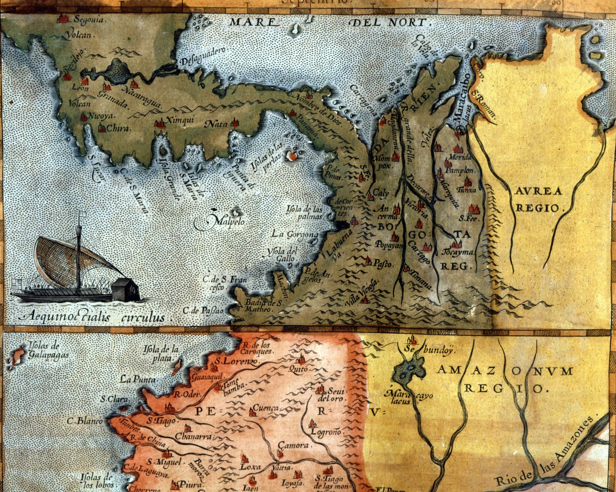 Közép-Amerika térképe. 16. század. alkotó: Unknown artist