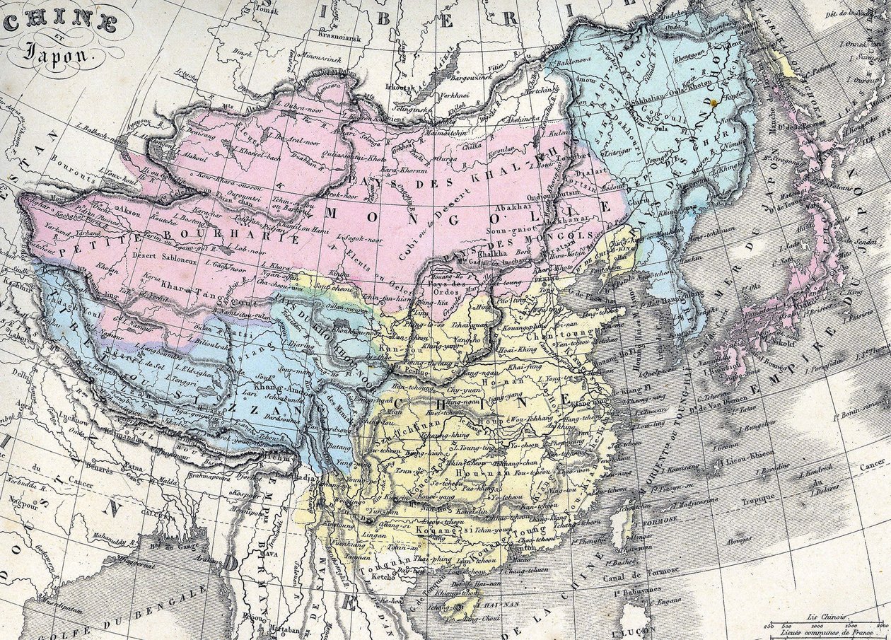 Kína és Japán térképe. század közepén. alkotó: Unknown artist