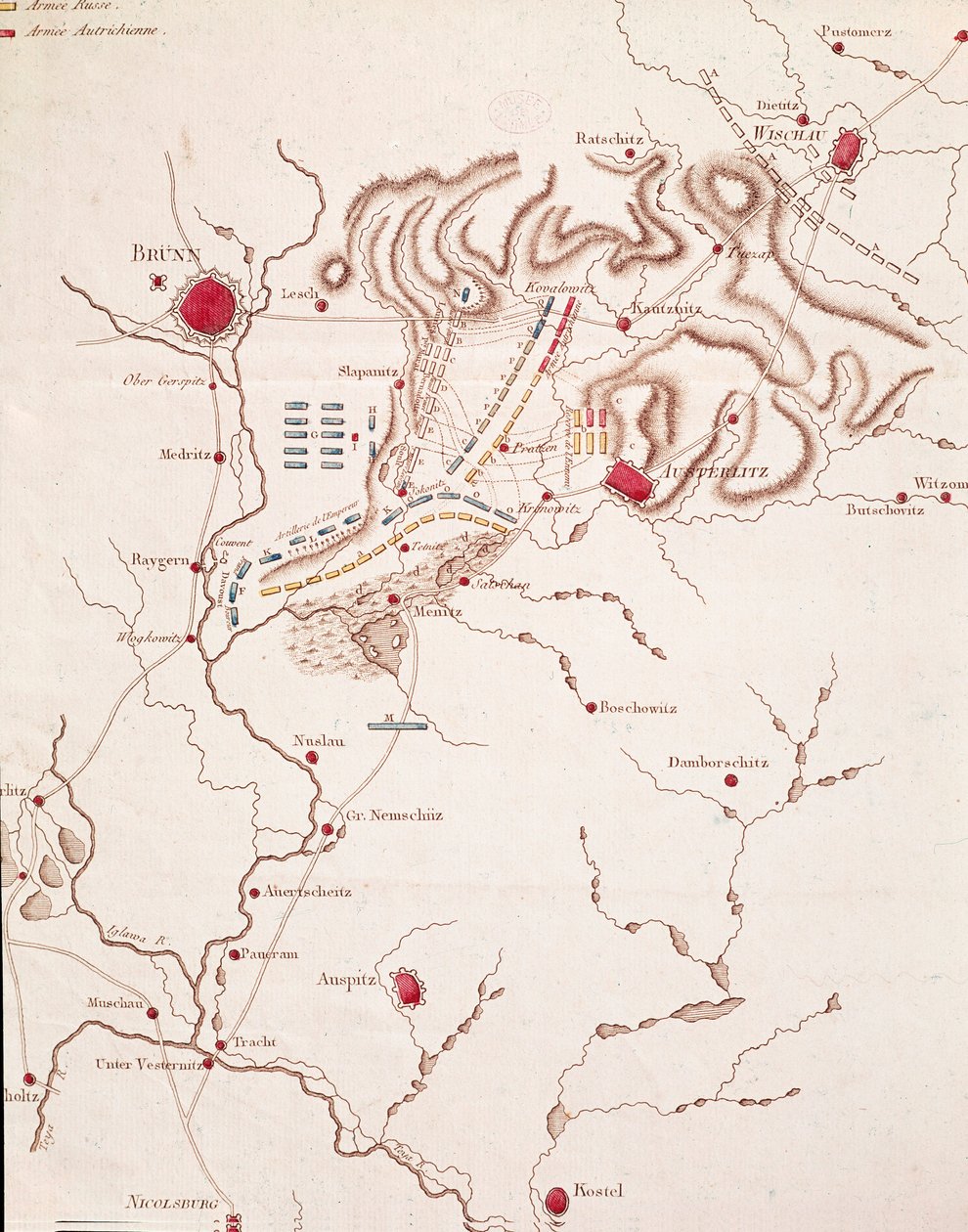 Az austerlitzi csata térképe, 1805. december 2 alkotó: Unknown artist