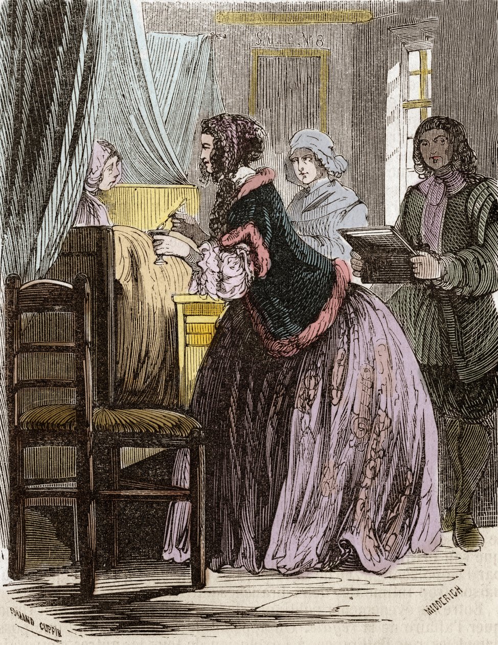 Marquise de Brinvilliers megmérgezi a párizsi Hotel Dieu pácienseit. alkotó: Unknown artist