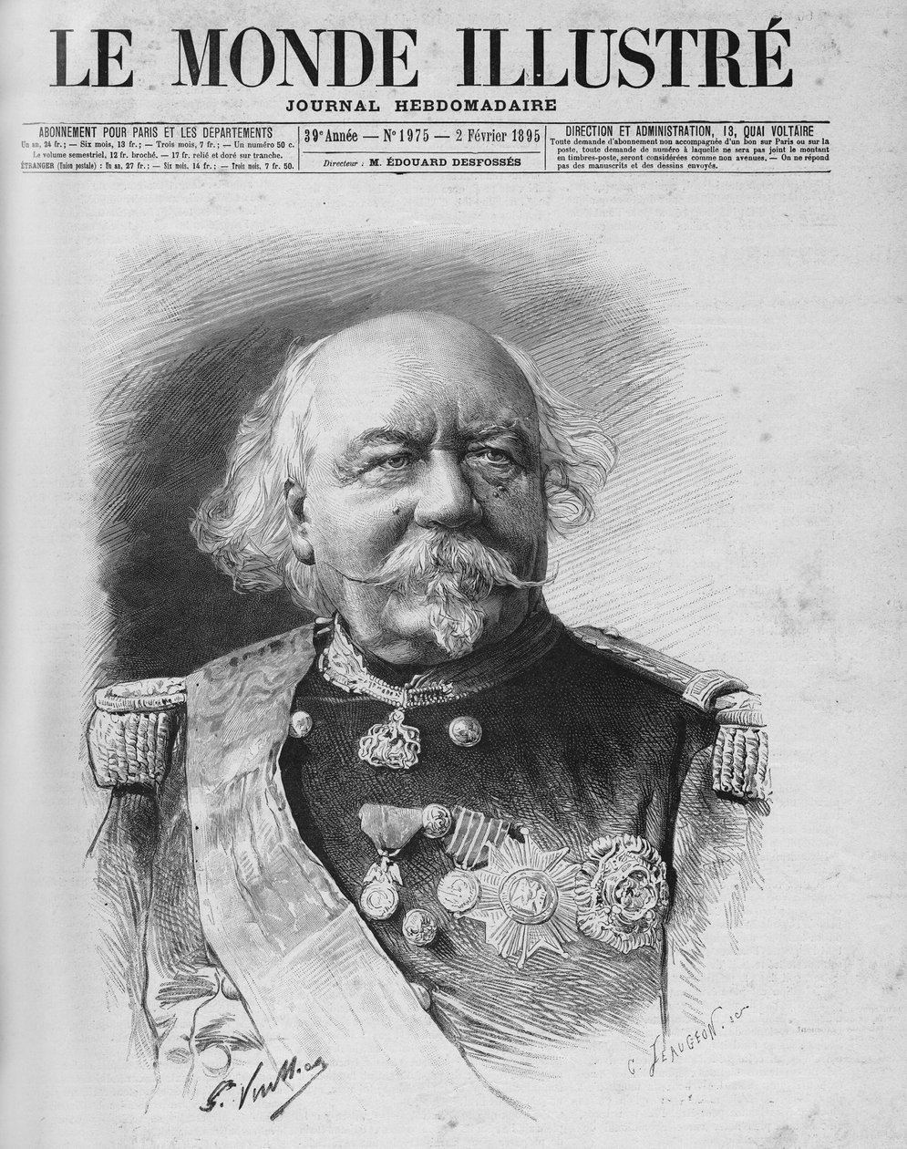 Canrobert marsall (1809-1895). Halálát január 24-én jelentette be alkotó: Unknown artist