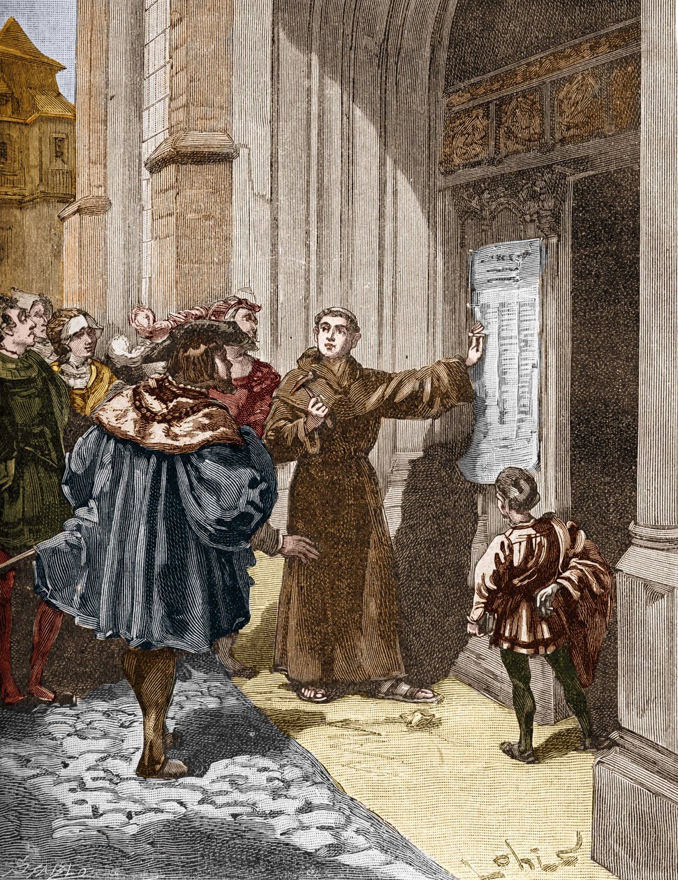 Luther Márton (1483-1546) Wittenbergben akasztotta fel 95 tézisét alkotó: Unknown artist