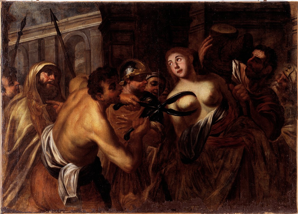 Szicíliai Szent Agata mártíromsága (olaj, vászon alkotó: Unknown artist