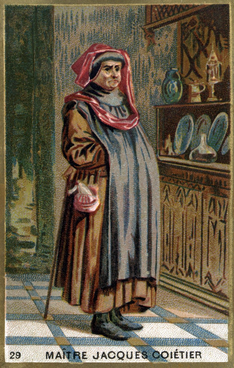 Jacques Coitier mester, első orvos, XI. Lajos orvosa. századi kromolitográfiája. alkotó: Unknown artist