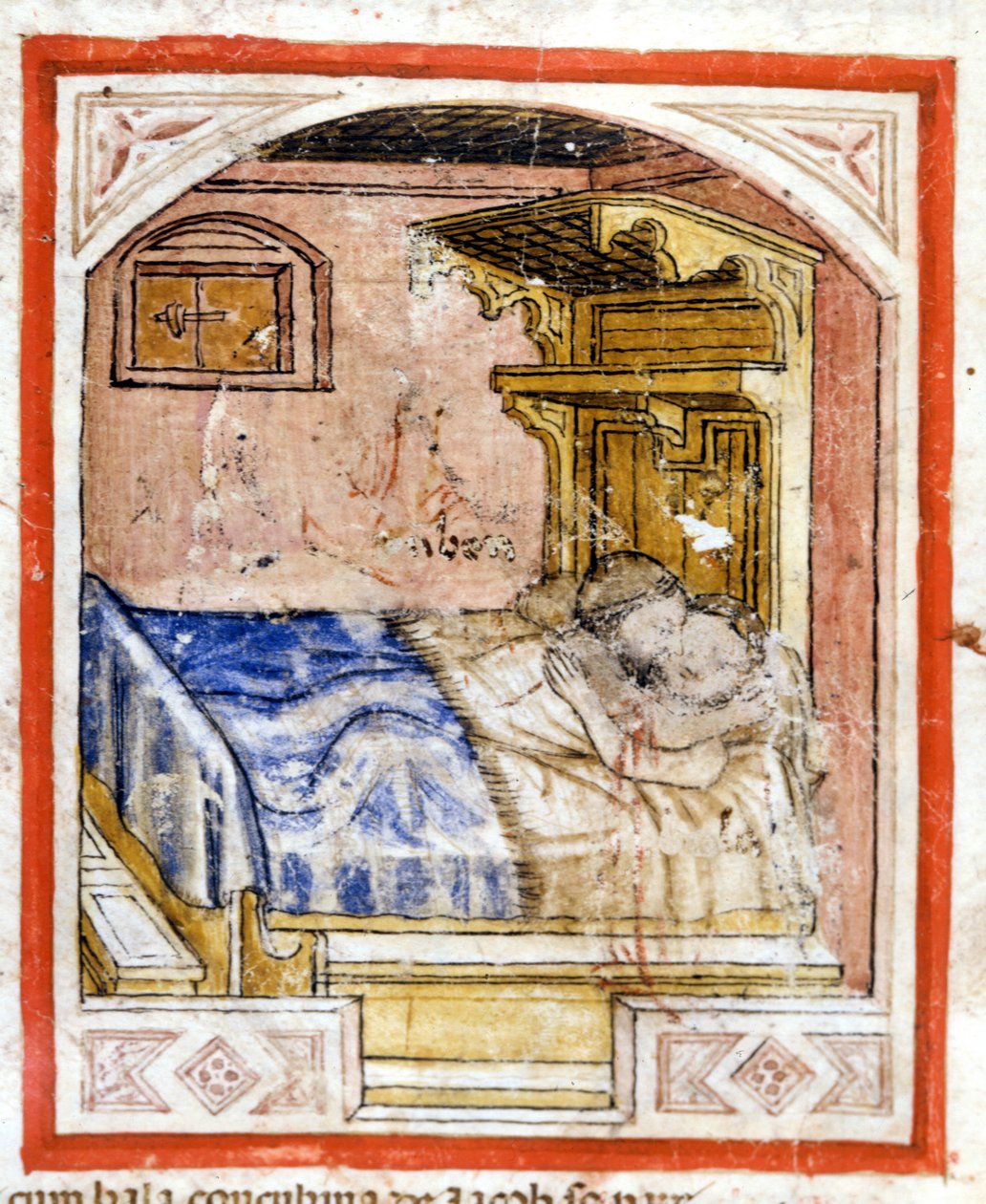 Párzási jelenet. Miniatűrök a 212-es kódexből (vagy Padovano kódexből vagy Páduai Bibliából) 1390-1400 Rovigo, Accademia dei Concordi alkotó: Unknown artist