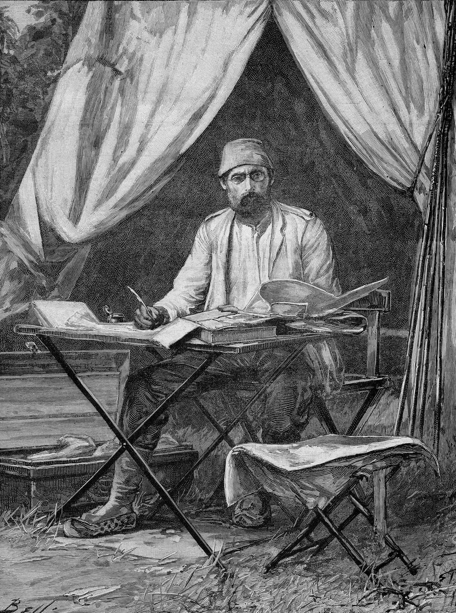 Mehmet Emin pasa. (Eduard Schnitzer) német felfedező (1840-1892). metszet 1893-ból. alkotó: Unknown artist