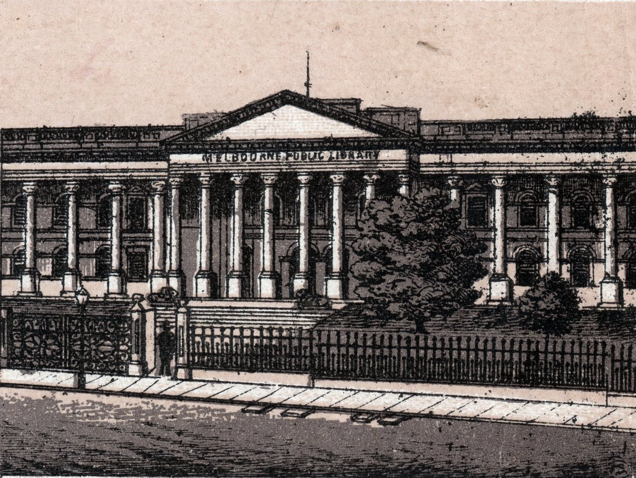 Melbourne, Ausztrália: kilátás a nyilvános könyvtárra. in "" A világ 168 nézetet szemléltet"" Keltezés nélküli (19. század vége) alkotó: Unknown artist