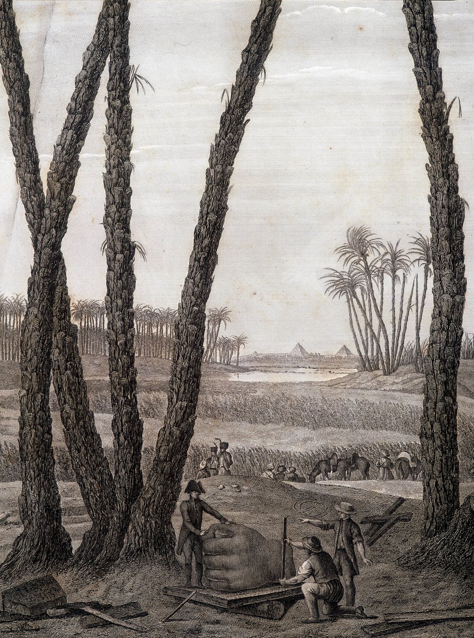 Memphis, kilátás a romokra (tudósok és dolgozó művészek) - „Egyiptom leírása” című részben, Imperial Editions alkotó: Unknown artist