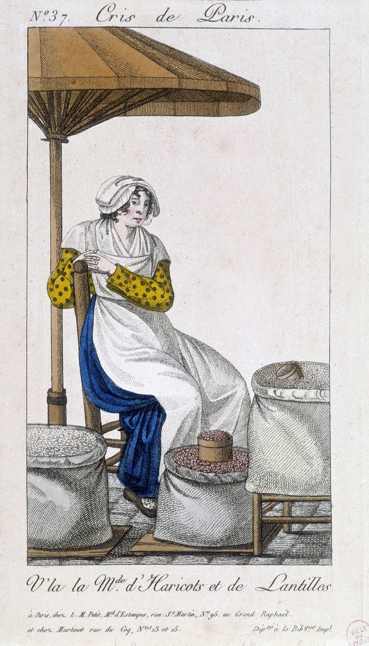 Bab és szárított lencse kereskedője – „” Cris de Paris”-ban”, deb. 19. század alkotó: Unknown artist