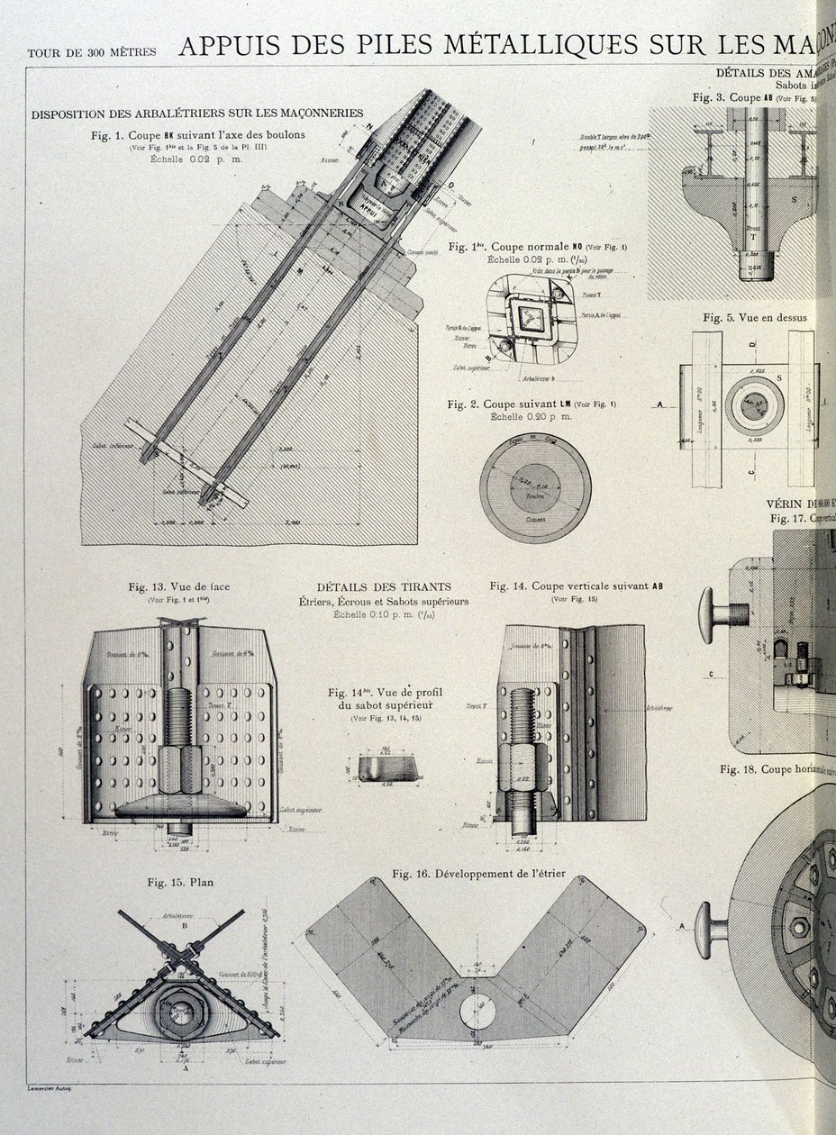 Az Eiffel-torony fém cölöpöi - ipari formatervezés alkotó: Unknown artist