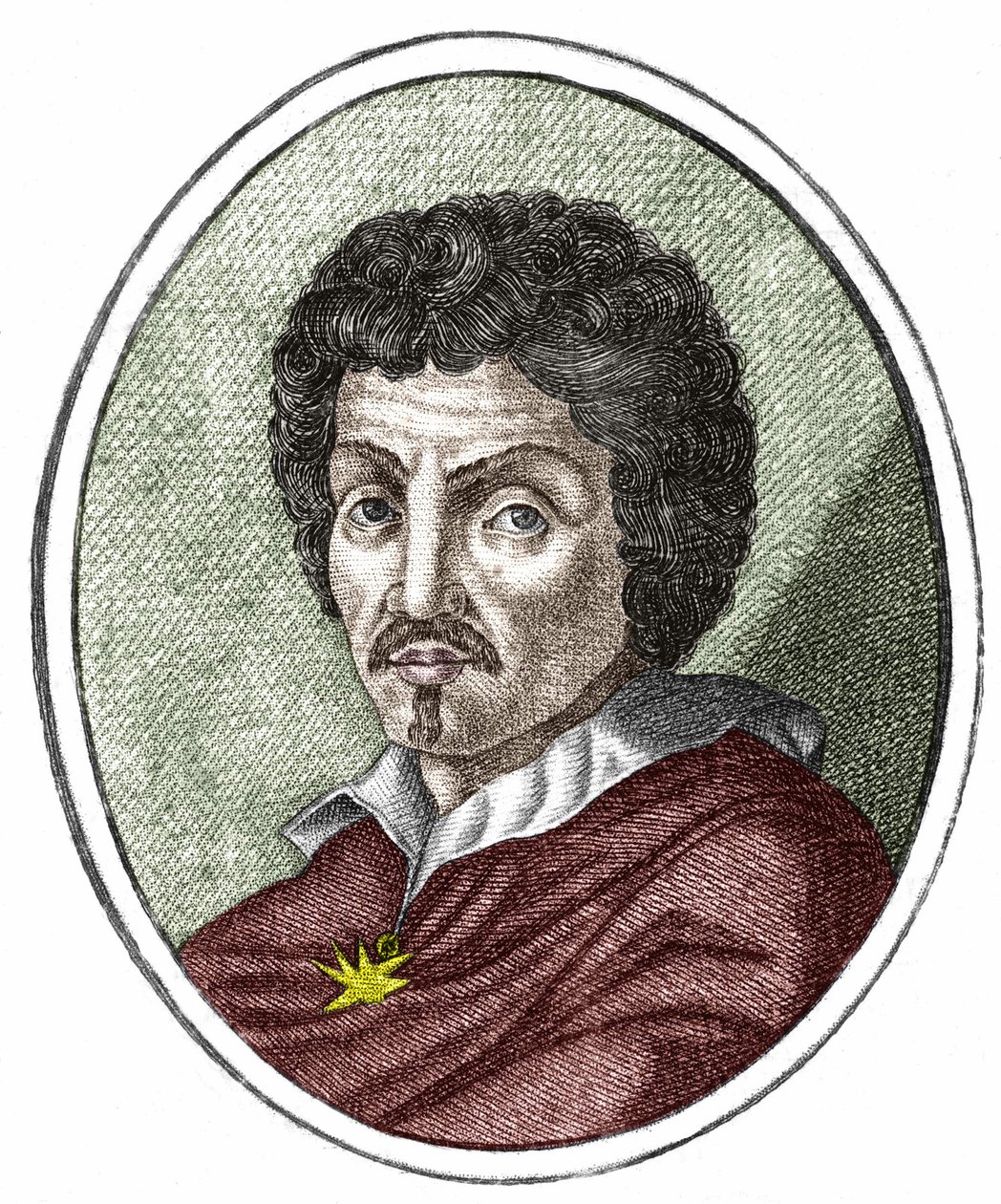 Michelangelo Merisi dit il Caravaggio vagy Caravaggio (1569 - 1609), 17. századi metszet. alkotó: Unknown artist