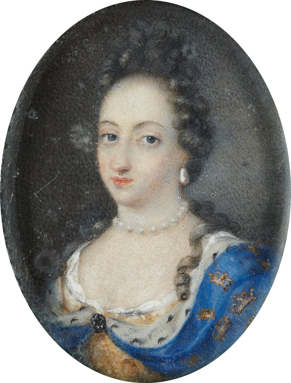 Ulrika Eleonóra, Svédország idősebb királynőjének miniatúrája, 1680 körül (gouache pergamen) alkotó: Unknown artist