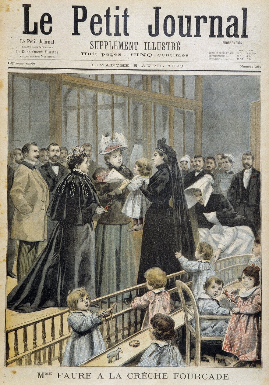 Mme Faure a Fourcade óvodában – a „Le Petite Journal” 1896.05.04. alkotó: Unknown artist