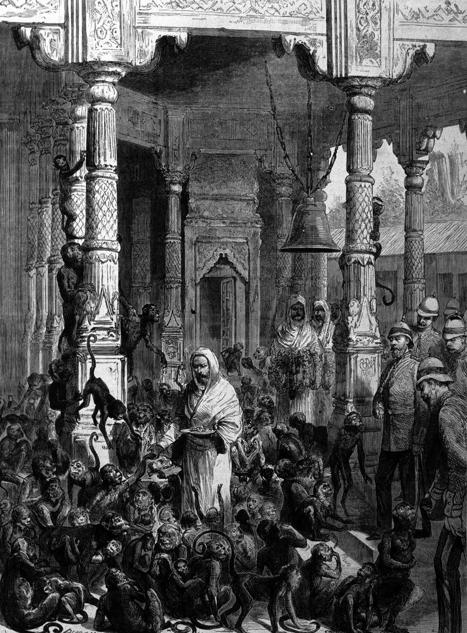 Majomtemplom A majomtemplom Varanasiban (korábban Benares) 1877-ben. alkotó: Unknown artist