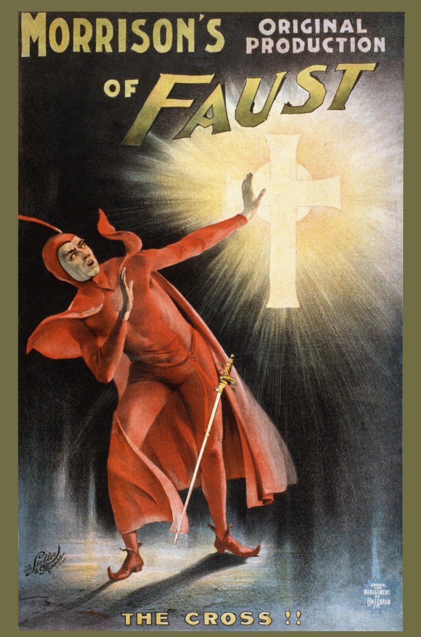 Morrison eredeti produkciója a Faust - a kereszt! - plakát egy Faustról szóló színdarabhoz: „” la Croix”” alkotó: Unknown artist
