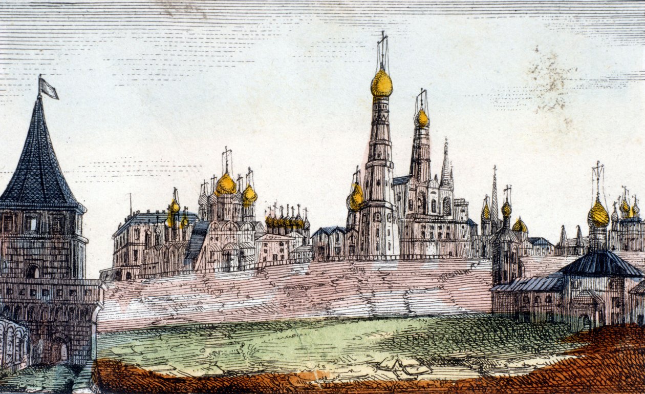 Moszkva, Kreml. 19. századi metszet. alkotó: Unknown artist