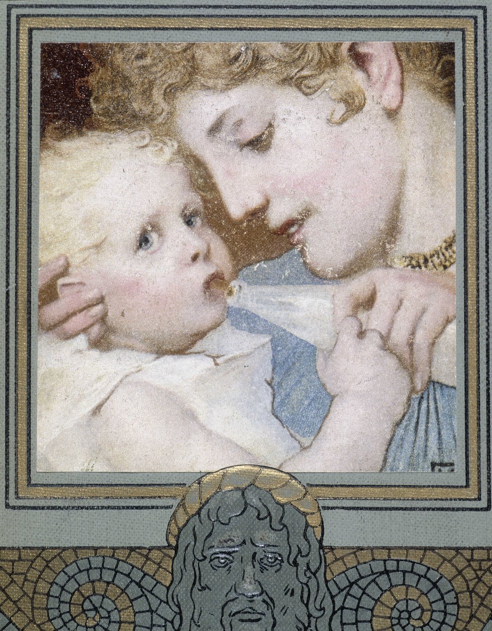 Anya, aki a palackot adja gyermekének - 19. század alkotó: Unknown artist